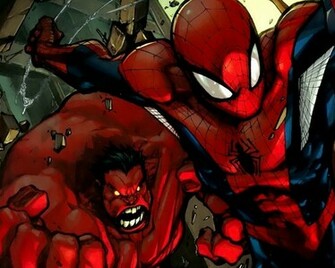 Wallpaper Comics Spiderman Marvel Red Hulk