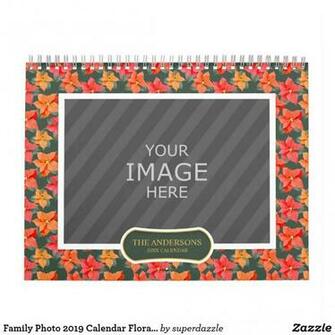 Family Photo Calendar Floral Background