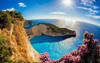Wallpaper Zakynthos Summer Bay Paradise Sea Cliffs