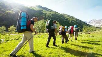 HD Wallpaper Mountains Grass People Hiking Camping Snarezhenie