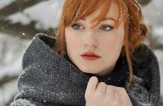 Women Redhead Alina Kovalenko Braids Looking Away