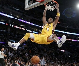 Lakers Bryant Slam Dunks Against The Kings During Their Nba