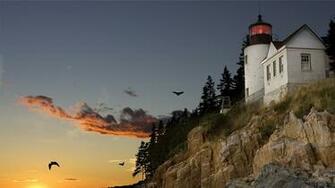 Lighthouse From Bar Harbour Wallpaper HD