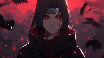 Itachi Uchiha Crows Naruto Desktop Wallpaper