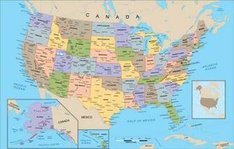 United States Political Map Wall Mural Up To X