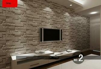Stacked Brick 3d Stone Wallpaper Modern Wallcovering Pvc Roll