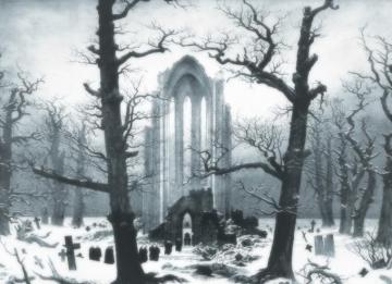 Monastery Graveyard Under Snow By Caspar David Friedrich