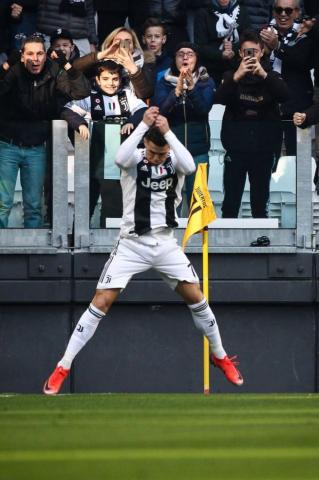 Juventus Forward Cristiano Ronaldo Celebrates After Scoring