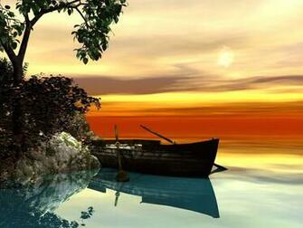 Serene Rowboat Setting Wallpaper HD