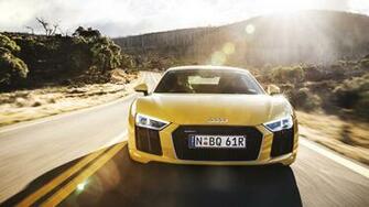 Wallpaper Audi R8 V10 Yellow Front 4k