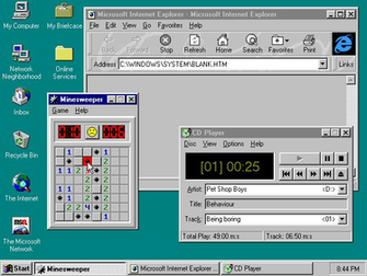 Desktop With Applications In Windows 95b