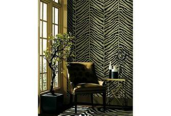 One Kings Lane Black White Gold Tailored Zebra Wallpaper