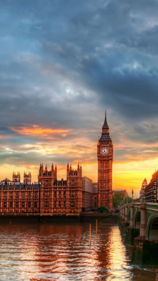 London England Sunrise Big Ben Clocktower Wallpaper