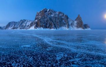 Wallpaper Winter Rock Lake Island Ice Russia Baikal