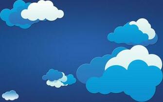 Minimalistic Blue Clouds Wallpaper
