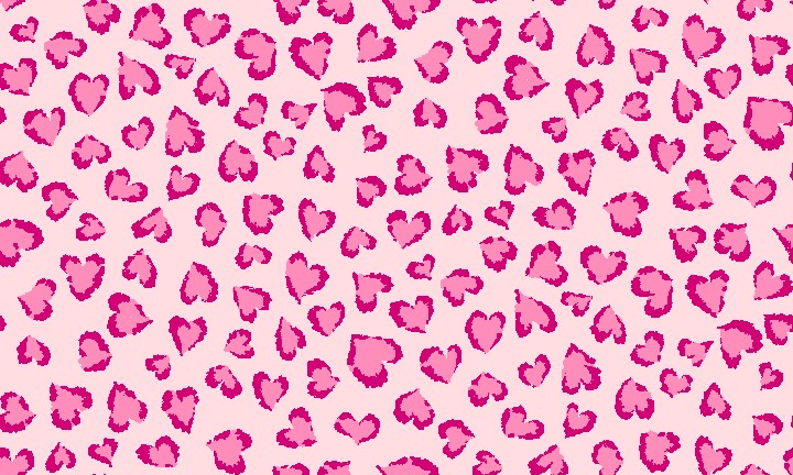 Animal Print Heart Shaped Leopard Background Wallpaper