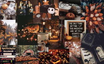 Halloween Fall Collage Laptop Wallpaper