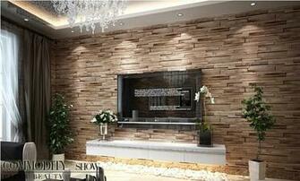 Brick Wall Effect Vinyl 10m Wallpaper Roll Living Room Brown