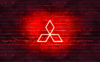 Mitsubishi Red Logo 4k Brickwall Cars