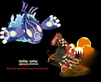 Primal Groudon And Kyogre By Nganlamsong