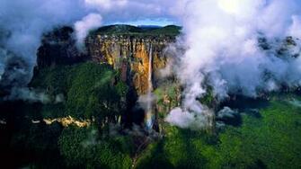 Angel Falls Clouds Photo From Above Wallpaper Widescreen Desktop