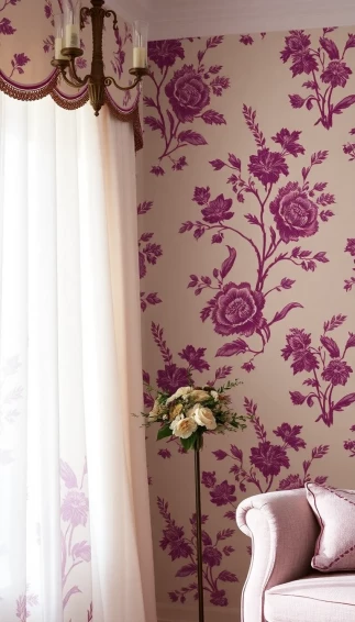 Purple Toile Wallpaper