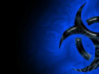 Blue Biohazard Wallpaper HD Background Desktop