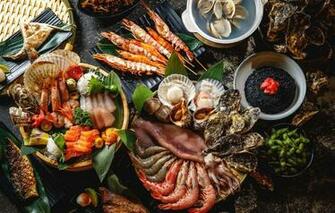 Wallpaper Fish Shrimp Seafood Cuts Shellfish Oysters Image