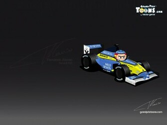 Fernando Alonso Renault R23 Gptoons Grandprixtoons F1 Wallpaper