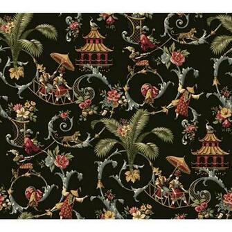 York Wallcoverings Waverly Classics Mandarin Prose Wallpaper At