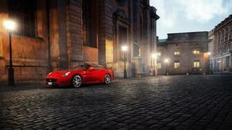 Red Convertible Coupe Car Cabrio Ferrari California HD