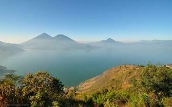 Wallpaper Mountain Lake Fog Nature Atitlan Desktop