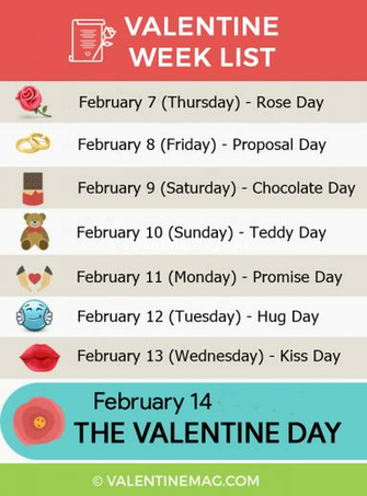 Valentines Week List Image Full Schedule Date Sheet