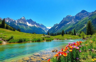 Mountain Spring Wallpaper