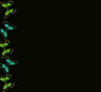 Powerpoint Green Butterfly Background Butterflies Blue Black