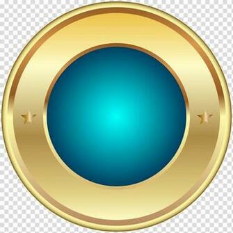 Round Gold And Blue Logo Circle Font Seal Badge Transparent