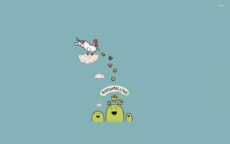 Unicorn And Marshmallows Wallpaper Funny
