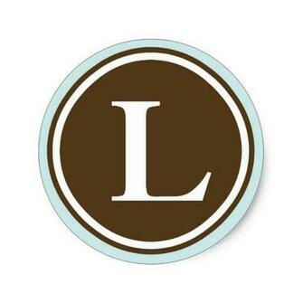 Initial L Monogram Circle Letter Seal Party Favor Sticker