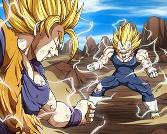 Super Saiyan Goku Vs Majin Vegeta Wallpaper