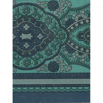 Traditional Paisley Theme Navy Green Wallpaper Border By Storeys