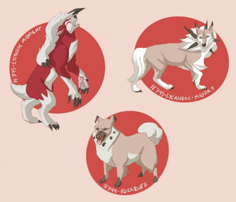 Rockruff And Lycanroc By Sparroet