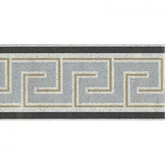 Mariner Greek Key Grey Black Gold Metre Border By Coloroll