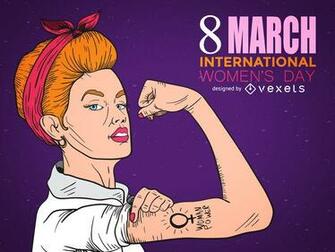 International Women S Day Rosie Illustration Vector