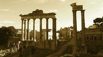Ruins Architecture Sepia Historic Roman Empire Wallpaper