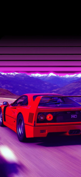 iPhone Xs Max Ferrari Background Red F40 Purple