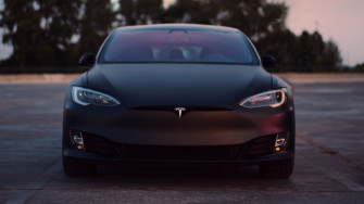 Wallpaper Tesla Car Black Parking 4k UHD