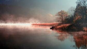 Awesome Lake Mist Wallpaper