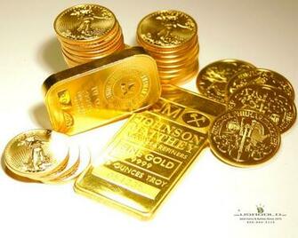 Gold Bars And Coins Wallpaper Image