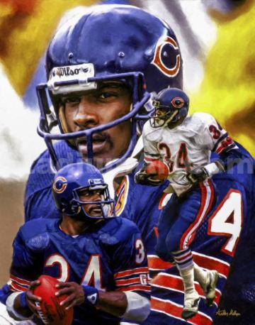 Chicago Bears Walter Payton Running Back Nfl Football Art To