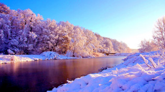 Winter Sunrise Widescreen Wallpaper